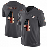 Nike Texans 4 Deshaun Watson 2019 Salute To Service USA Flag Fashion Limited Jersey Dyin,baseball caps,new era cap wholesale,wholesale hats